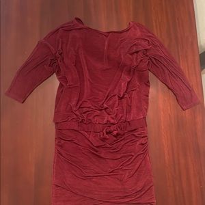 Super sexy and slimming- burgundy/black mini dress. Great for holidays. NWT